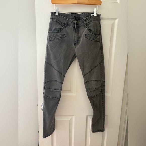 Pierre Balmain grey washed slim biker jeans size 26 fits 30 - Picture 2 of 12